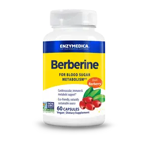 Enzymedica Berberine HCl Supplement 510 mg - Berberine Capsules for Men & Women, Natural Metabolic Health Support, Vegan, Gluten Free, Non-GMO