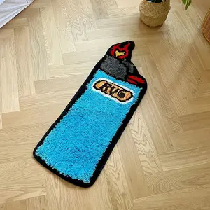 LAKEA Blue Lighter Tufted Rug Art Rug for Bedroom Living Room Retro Rainbow Fluffy Anti-slip Bath Bathroom Rug Nonslip Mat Home Decor