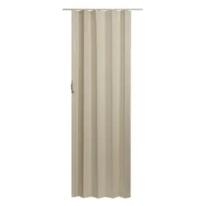 212 MAIN White Vinyl Sienna Cottage Accordion Folding Double Door (36x80 in) - Flexible Hinges, Maintenance-Free Operation, Easy Install, Pantry Use, Includes Track & Magnet Lock