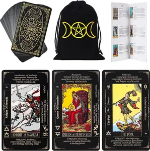 78-Card Classic Tarot Cards, Durable Fortune-Telling Deck with Guidebook, Interpretations, Linen Carrybag, Tutorial, Keyword, Yes, Holidays & Learning Tools, Ideal for Beginners