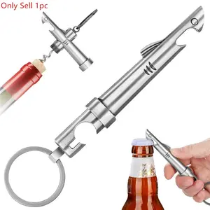 Shark Shape Beer Wine Opener, Funny Animal Design Metal Bottle Opener, Multi-Functional Portable Corkscrew for Kitchen Bar Party