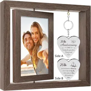 25th Wedding Anniversary Picture Frame Gifts for Couple Unique 25 Silver Anniversary Presents 25 Year Anniversary Decorations Gifts for Husband Wife Friend