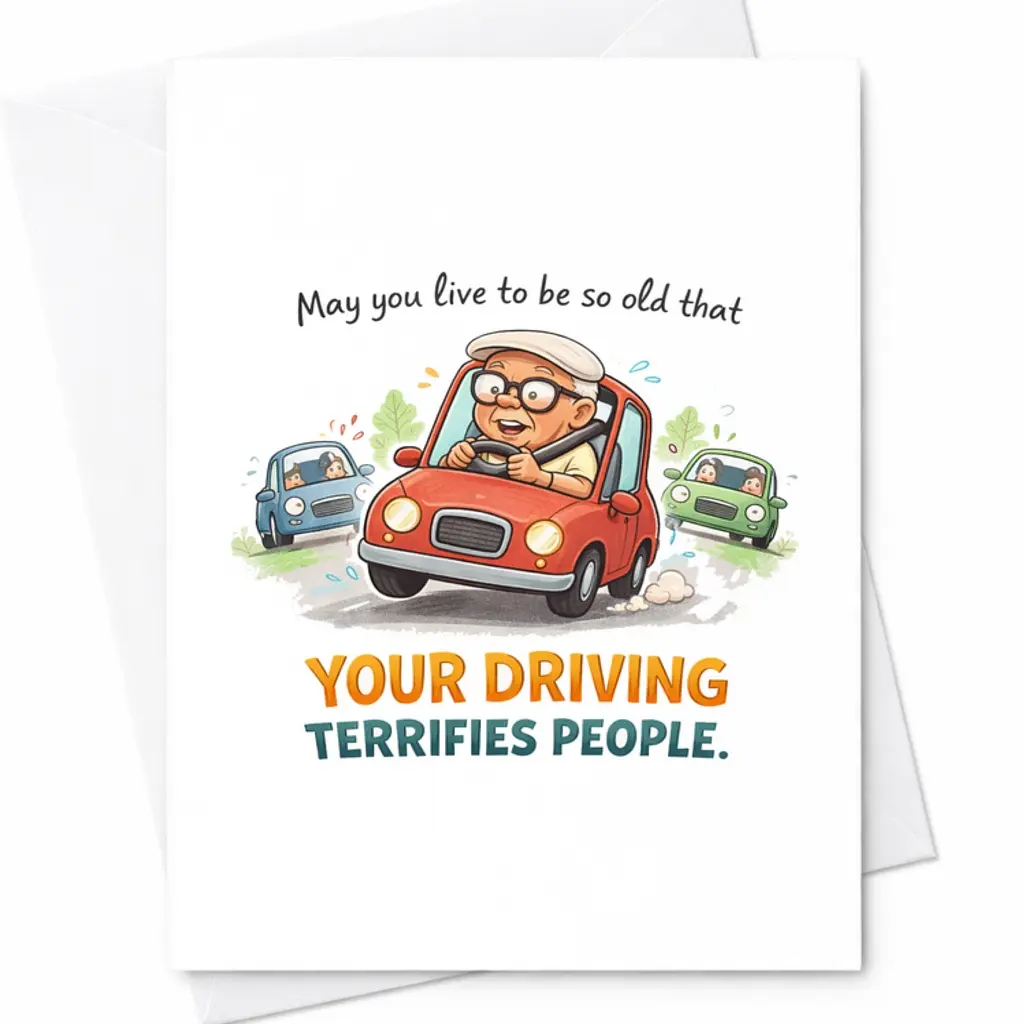 Funny Driving Anxiety Birthday Greeting Card C-209