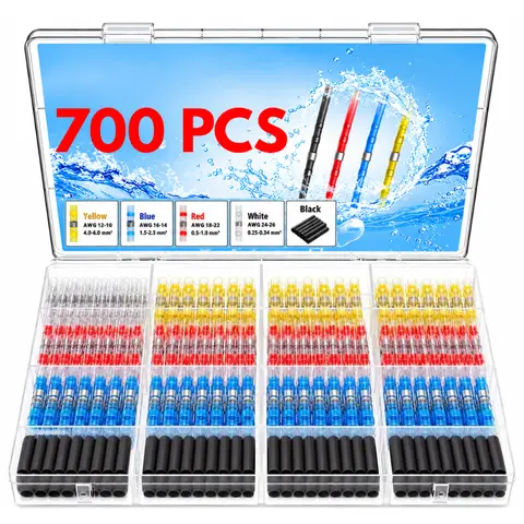 Car Heat Shrink Butt Crimp Terminal Kit, Car Accessories, Car Stuff, Waterproof Solder Seal Electrical Connector for Summer, Car Essentials, Car Heat Shrink Connector, Car & Boat Repair Tools For Automotive & Marine Wiring
