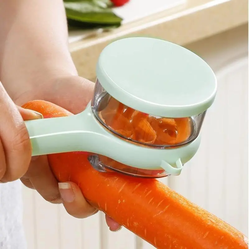 Stainless Steel Manual Vegetable Peeler, Handheld Veggie Peeler, 1 Count Reusable Vegetable Carrot Peeler with Storage Box, Kitchen Gadgets for Home Dining Room Picnic, Utensils
