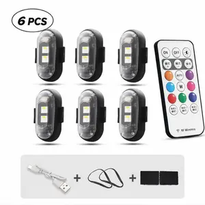 LED Strobe Lights – Wireless 8 Colors LED Warning Lights with Remote, Waterproof USB Rechargeable Safety Lights for Car Bike, Fathers Day Gift Racing Fan Night Rider Gift