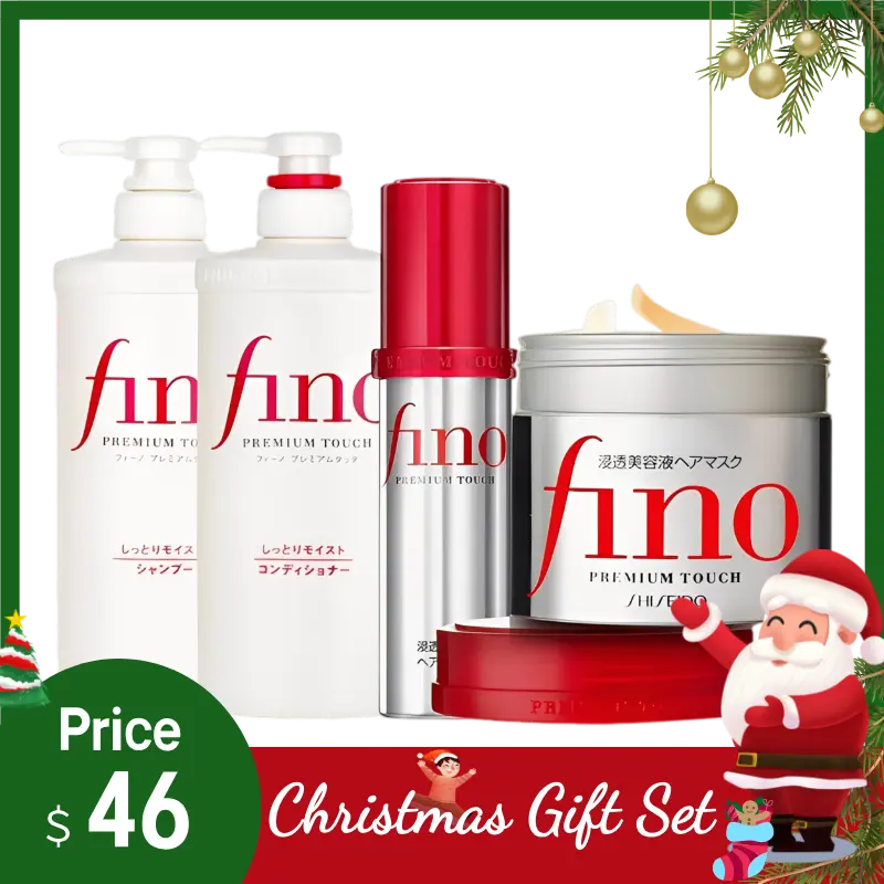 FINO Premium Touch Hair Mask 230g Repair Shampoo 550ml Conditioner 550ml Hair Oil 70ml Haircare Hairtreatment Cleanser Cleansing - 4-Pack Repairing Comfort，christmas gift