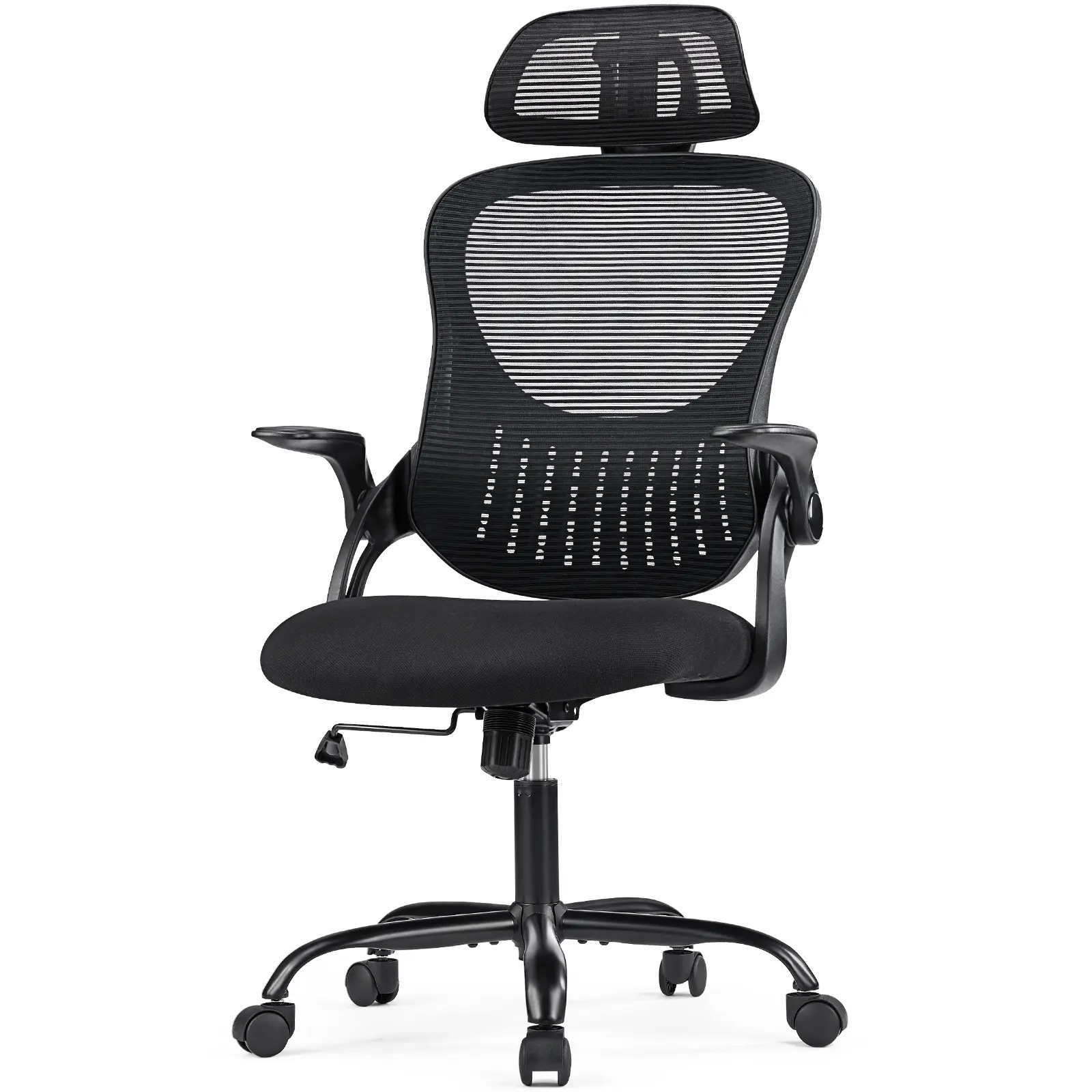 Computer Desk Chair, Ergonomic High-Back Mesh Rolling Work Chairs with Wheels and Adjustable Headrests, Lumbar Support, Flip-up Arms Computer Desk Chair, Ergonomic High-Back Mesh Rolling Work Chairs with Wheels and Adjustable Headrests, Lumbar Support, Flip-up Arms