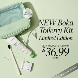 NEW Boka Toiletry Kit Limited Edition TikTok Shop Exclusive | The 2026 Wellness Reset Oral Care Kit: Ela Mint n-Ha Toothpaste, Charcoal Toothbrush, Stainless Tongue Scraper, Floss, Fluoride-Free, SLS-Free, Paraben-Free