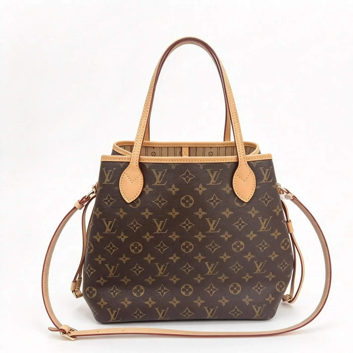 Pre-owned Louis Vuitton 100% Authentic Neverfull MM, Classic Monogram Canvas Tote Handbag with Detachable Wristlet Pouch