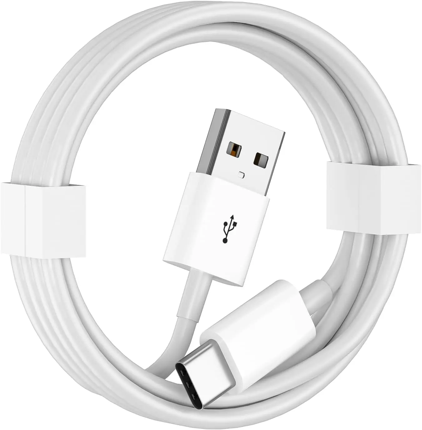 Portable Fast-Charging USB-A to USB-C Charger Cord - PVC Shell, Overvoltage Safe, CarPlay Compatible for iPhone 16/17 Series, 17 Air, 15 Pro Max/Plus, 12.9/11 Pro, 10th, Air 5th/4th, Mini 6th Gen (White) Smartphone-Cellphone-Mobile Accessory