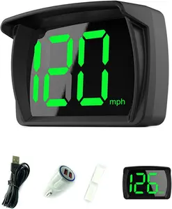 GPS Digital Car HUD Head-Up Display with LED Large Font, KM/H/MPH Readout, Car Interior Accessories for Trucks, SUVs, Motorcycles, Cars