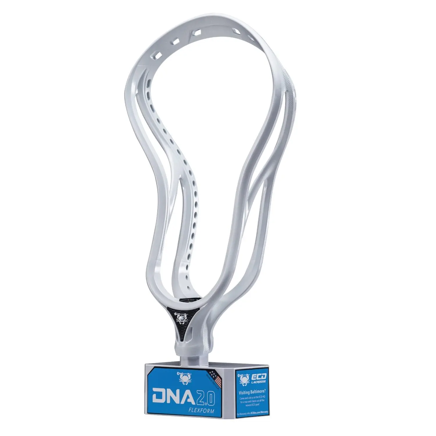 DNA 2.0 Unstrung Lacrosse Head - FlexForm Plastic, Offense/Defense Versatility, Maximum Shape Retention, Reduces Weight While Maintaining Stiffness, Anti-Warping, Refined Design, 3 Free Balls, Innovative for Intense Gameplay
