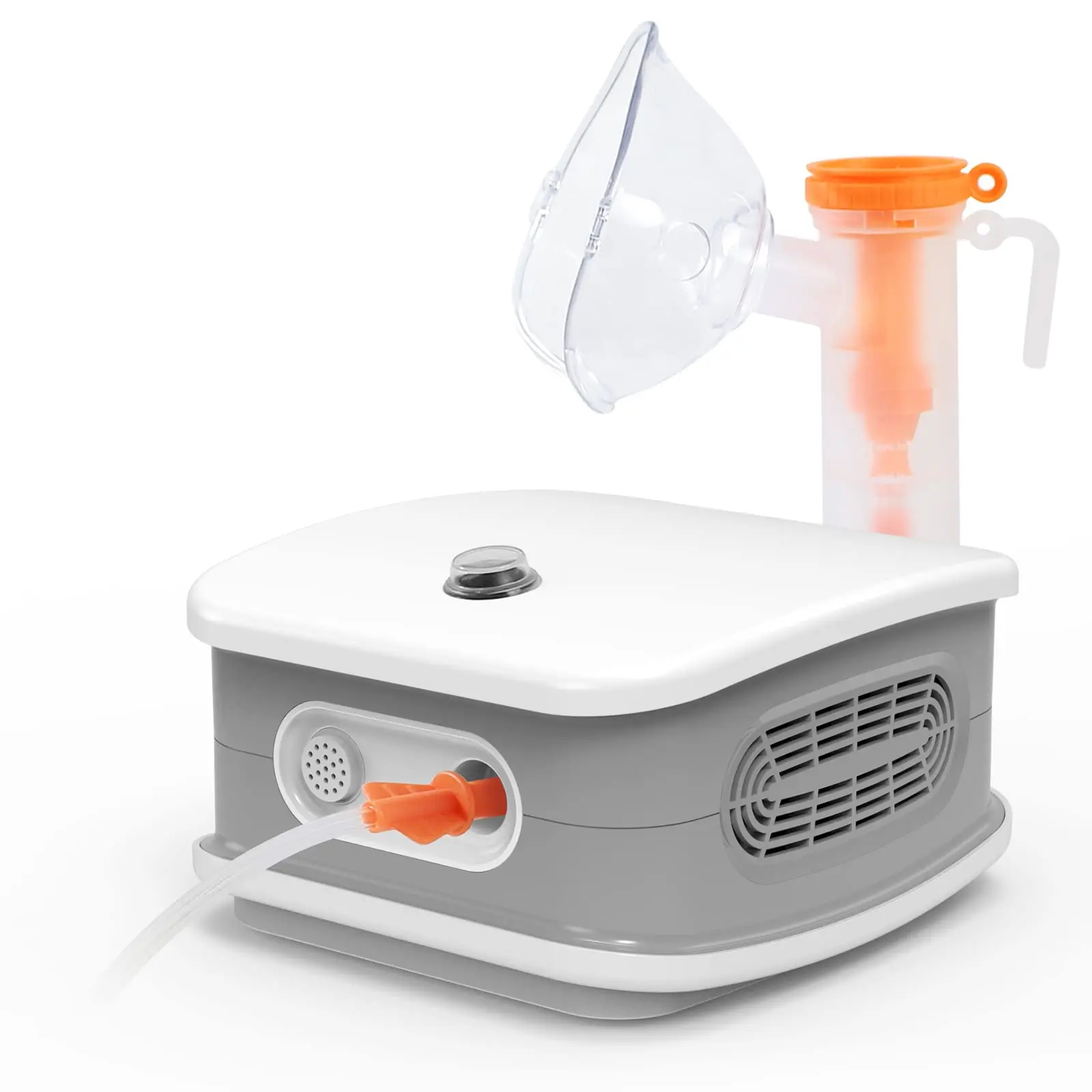 Compressor Nebulizer Machine, Low Noise 1-Button Start with Adjustable Mist Kit, Adult & Kid Masks for Home Use & Breathing Support