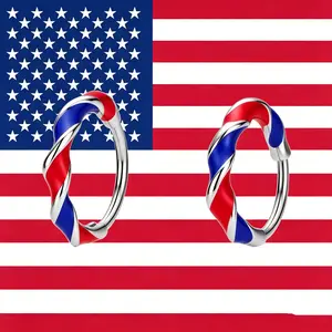 OUFER 4th of July 20G Nose Ring Patriotic Nose Piercing Jewelry