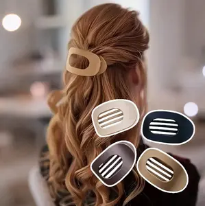 4pcs Solid Color Flat Hair Clips Set-Minimalist Acrylic Barrettes for Women,Strong Hold Claw Clips for Thick or Thin Hair | Elegant, No-Crease, Daily & Party Styling Accessories