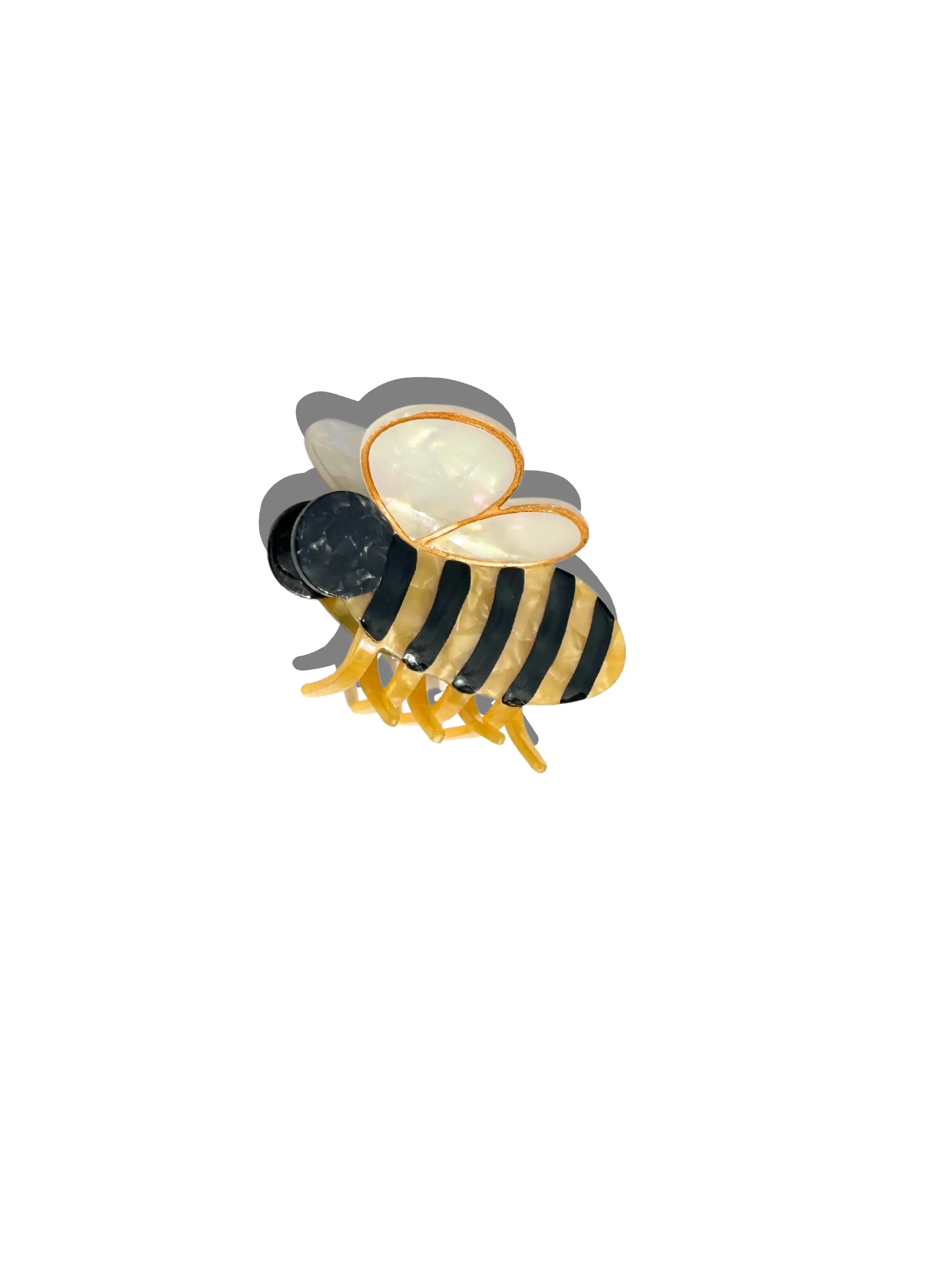 Cute Bee Hair Claw Clips for Women, Large Acetate Honeybee Hair Clips, Strong Hold Hair Claws for Thick Hair, Fun Animal Hair Accessories for Daily & Updo Hairstyles, Daily Wear, 7.6Cm