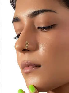 Unisex Punk Snake Motif Spiral Nose Ring, No Piercing Needed, Unique Fashion Accessory Gift, Stylish Body Jewelry for Any Occasion