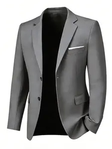 Men's Double-Breasted Suit Jacket, Suit Coats, Long Sleeve Spring & Fall New Slim Fit Formal Outerwear, Business Casual Party Wear, Gift, Wedding, Graduation, Office