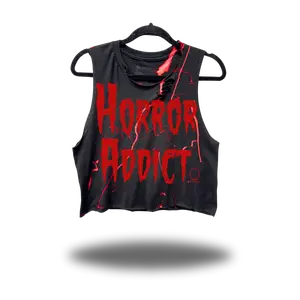HORROR ADDICT BLOOD ROAD RASH CROP TANK TOP