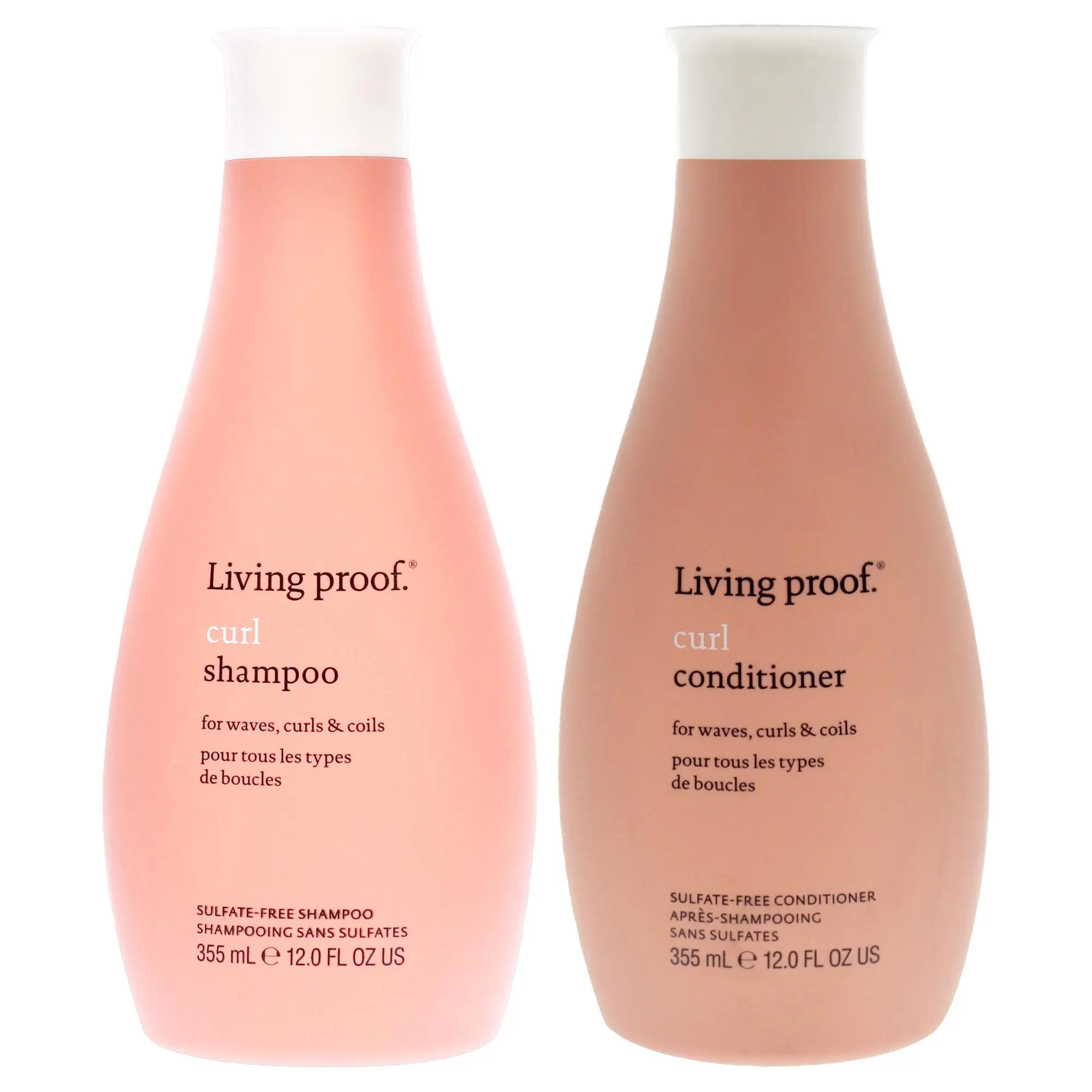 Living Proof Curl Haircare Set, Gentle 2-Piece Shampoo & Conditioner for All Types of Curls, Waves & Coils, Sulfate-Free, 12oz