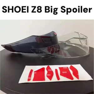 SHOEI Z8 Big Spoiler for Z8 Helmets - Sporty Rear Deflector with 3M Adhesive - White, Bright Black, Tea, Transparent Options - Easy Installation - Enhances Helmet Appearance