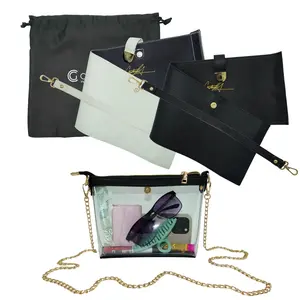 Bundle: Signature Clear Bag, Black Pebble Wrap & Strap, Ivory Pebble Wrap & Strap
