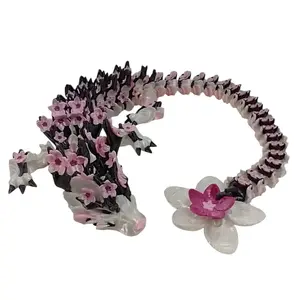 CinderWing3D Cherry Blossom Dragon Figurine 3D Printed Beautiful Articulating Lightweight Home Decor Flexible Display Options Durable PLA Material - Ornaments, Modern Art, Collectible Style Figurines