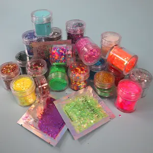 25PC - GLITTER SAMPLES - MYSTERY BAG - Holographic Craft Glitter Samples - Bright Colorful Mix Chunky Body Face Glitter Bulk Cosmetic Grade for Rave Makeup Festivals Halloween Tumblers Resin Crafting Candle Making Body Nail Glitter