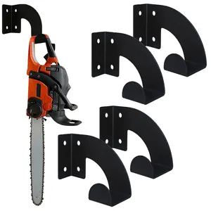 4pcs Heavy-Duty Wall-Mounted Chainsaw Hook Bracket, Iron Tool Storage System Holder - Ultimate Tool Organizer Accessories For Workshop, Pegboard Wall, Garage & Household