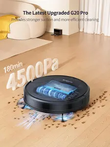 Robot Vacuum and Mop Combo, 4500Pa Strong Suction, 3 in 1 Robotic Vacuum Cleaner , Self-Charging, Remote&Voice Control, Anti-Collision, Carpet Auto-boost and Boundary Strips