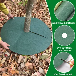20pcs Green Non-Woven Grass Tree Mat Cover Rings | Weed Barrier & Plant Protector For Gardens, Parks, And Trees, Breathable & Absorbent Material For Optimal Nutrition & Water Retention, Easy Placement, Durable Gardening Cloth
