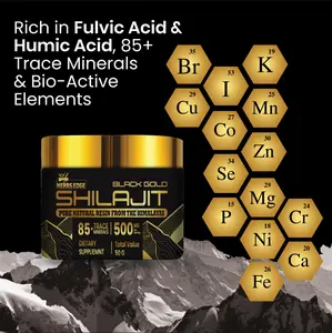 HerbsEdge Pure Himalayan Shilajit Resin – Organic High Potency Gold Grade Shilajit Resin with 85+ Trace Minerals, 75%+ Fulvic Acid for Energy Boost & Immune Support for Men & Women | 3rd Party Lab Tested Healthcare Supplement, 100 Serving / 500mg