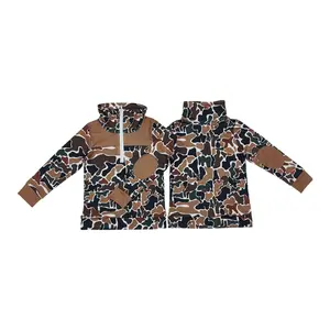 BT0810- clothes kids Brown green camouflage  zip-up long-sleeved pullover Hoodie cute clothes Casual Tops