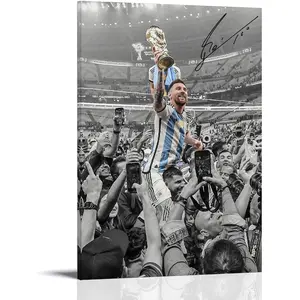 Messi Black And White Poster Soccer Superstar Sports Poster Poster 90s Canvas Wall Art Room Aesthetic Decor Posters 24x36inch(60x90cm)