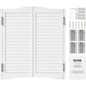 VEVOR Double Saloon Swinging Doors, 36 Wx 42 H Arched Top Interior Swinging Cafe Doors, Premium Pine Wood, with Hinges Hardware Kit, Easy to Install for Hallway Kitchen Bar Pub Entrance Log ColorVEVOR Super Brand Day