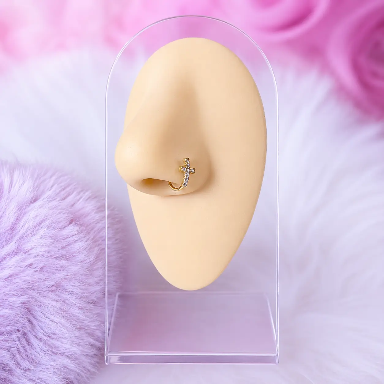Cross Nose Hoop