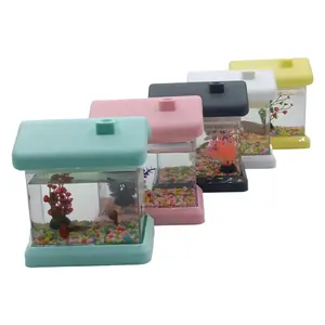 Desktop Small Fish Tank Nordic Fresh Style USB Colorful Night Light Mini Ecological Tank Tabletop Algae Ball Betta Tank