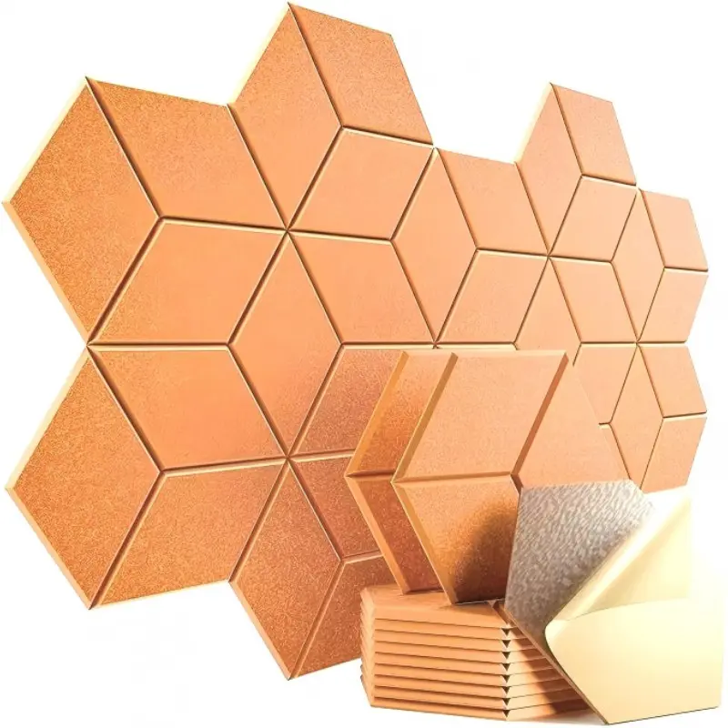12-Piece Self-Adhesive Removable Wall Soundproof Foam Panels, High-Density Acoustic Insulation, Ideal for Home Theater, Studio and Interior Walls, Flame Retardant Design