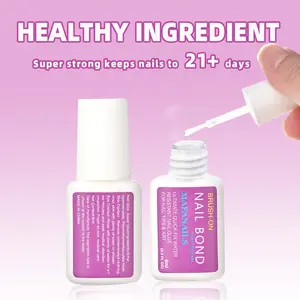 Nail Glue with Strong Hold for Press-On Nails, Brush-On Easy-Apply, 21+ Days Long-Lasting, Waterproof, Nail Glue Strong Hold