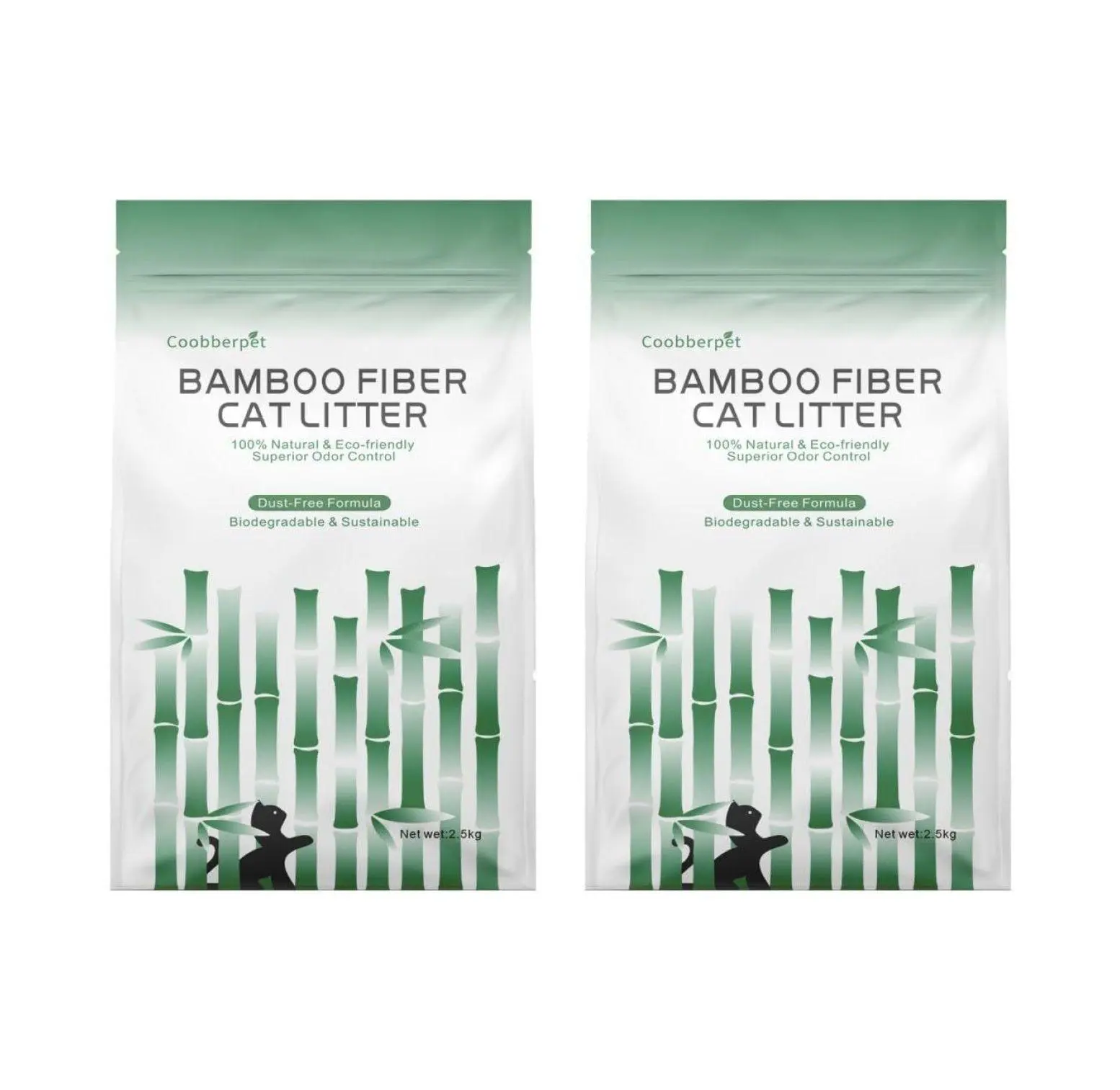 Eco-Friendly Bamboo Fiber Cat Litter (5kg) - Fast-Clumping, Odor Control, Low Dust - Biodegradable Litter for Multi-Cat Households