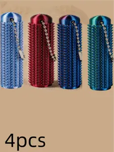 4PCS Little Pain Ouchies Fidget, Pain Stim Keychain for Adults & Teens, 4D Printed Spiky Grippie Stim Keychain, Sensory Accessory for Stress Relief & Focus, Office Workers Novelty Gifts for Men