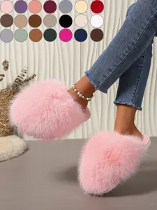 Women's Plush, 21 Colors, Soft Fuzzy Lining, Warm Comfortable Winter Home Shoes, Fuzzy House Slippers, Casual Fall & Winter Footwear