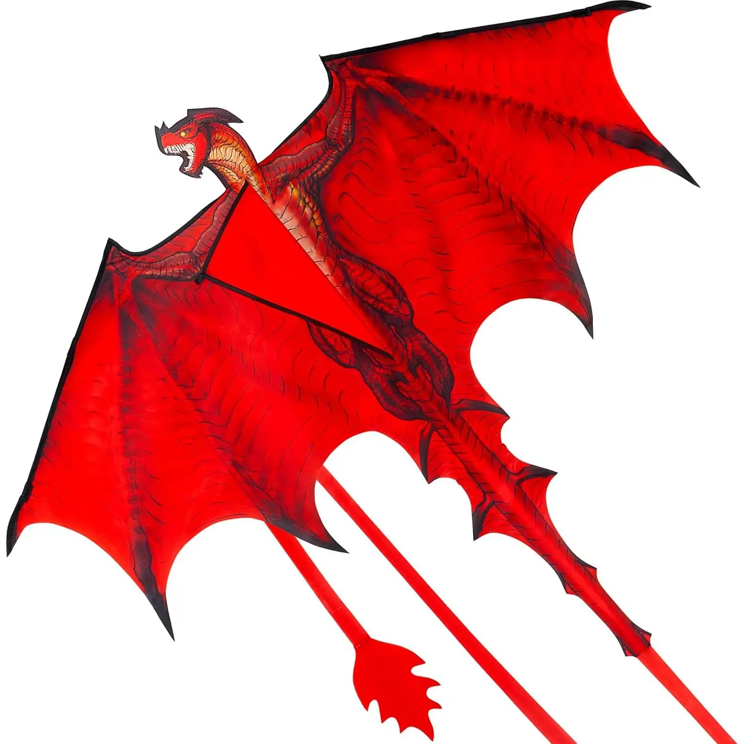 JOYIN Dragon Kites for Kids and Adults, Easy to Fly Large Single Line Kite for Kids - 55" x 46" Red Kites with 328ft String for Beginners,Dragon Red Beach Kite for Outdoor Games and Activities