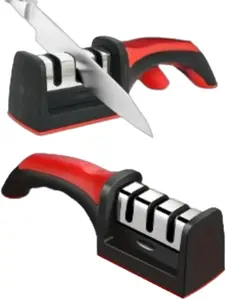 3-Stage Compact Professional Kitchen Knife Sharpener - Efficient Ergonomic Tool for Repairs, Restores, Polishes Blades, Ideal for Home Supplies, Party Gift Option
