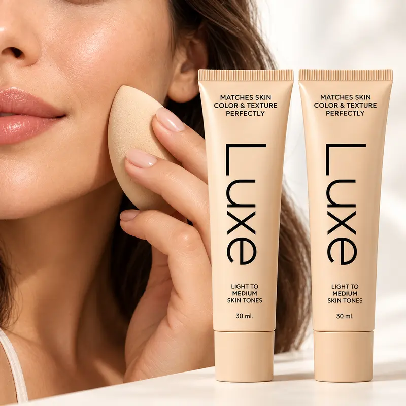 Color Changing Foundation, Buildable Coverage Liquid Foundation, Hydrating Face Makeup Adapts to Light & Light-to-Medium Skin Tones, 30ml