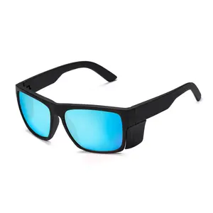 BingKing Ansi Z87 Safety polarized Sunglasses Wrap Around Safety glasses for Men UV400 safety eyewear for construction worker