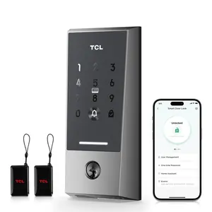 TCL D2 Smart Lock – Wi-Fi Smart Keyless Door Lock with Built-in Doorbell, App Remote Control, Alexa & Google Assistant Compatible, Multiple Unlock Methods, No Hub Needed