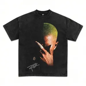 CottonFrank Ocean Blonde Graphic Tee, Menswear Crew Neck Rap Streetwear T-Shirt, Unisex Casual Regular Fit Cotton Tops, Good Vintage Hip-Hop BRetro Apparel, Men Round Neck Y2K Music Graphic Tees