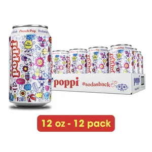 Poppi Punch Pop Prebiotic Soda, 12 oz, 12 Pack Cans